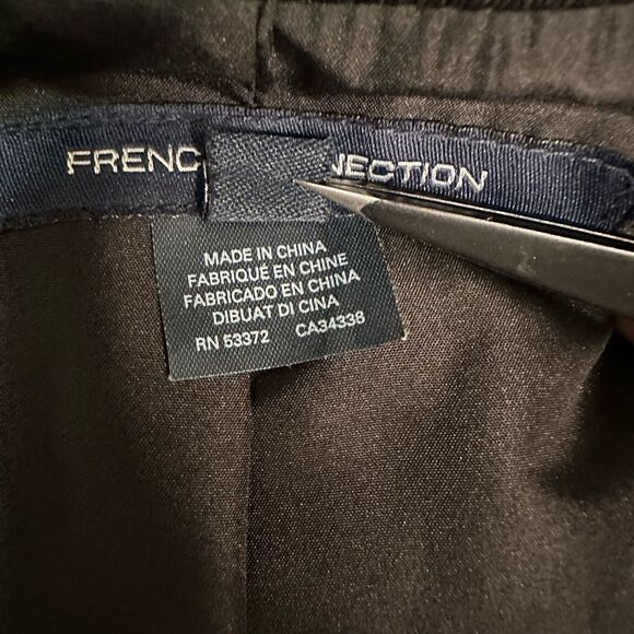 FRENCH CONNECTION Abstract Print Bomber Jacket US 8 Lightweight Lyocell Chic EUC - Picture 11 of 12